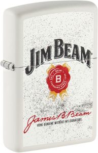 Zippo Jim Beam Rosette Lighter - White Matte