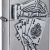 Zippo Dead Man's Hand Emblem Street Chrome Lighter