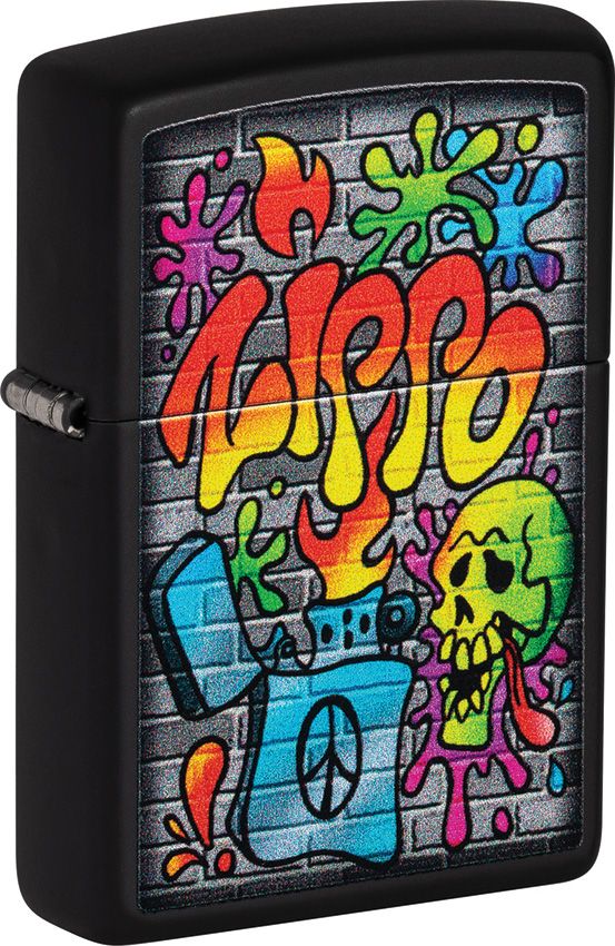 Zippo Street Art Lighter Black Matte Design