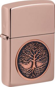 Zippo Tree of Life Emblem High Polish Rose Lighter