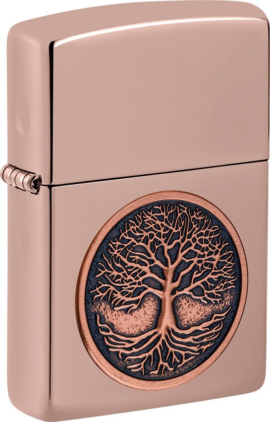 Zippo Tree of Life Emblem High Polish Rose Lighter