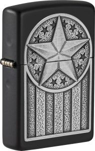 Zippo American Metal Emblem Black Matte Lighter