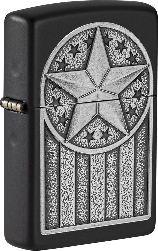Zippo American Metal Emblem Black Matte Lighter