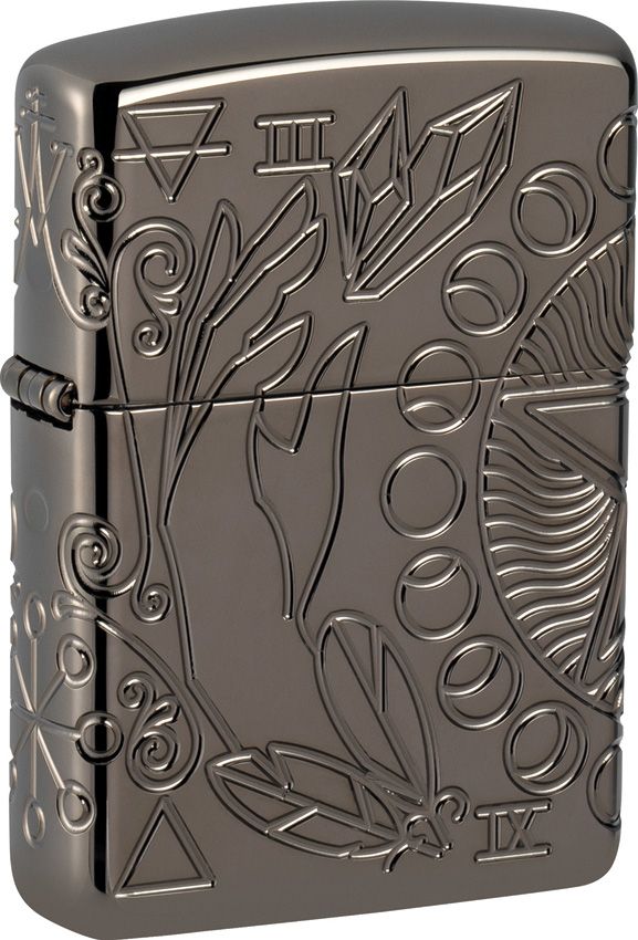 Zippo Armor Wicca Design Black Ice Premium Lighter
