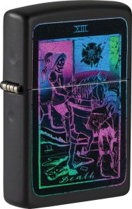 Zippo Black Light Tarot Card Lighter - Black Matte