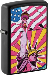 ZO71867 Zippo Lady Liberty Design Lighter - Black Matte