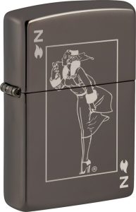 Zippo Windy Design Lighter - Black Ice