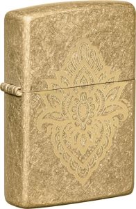 ZO71880 Zippo Henna Tattoo Design Lighter - Tumbled Brass