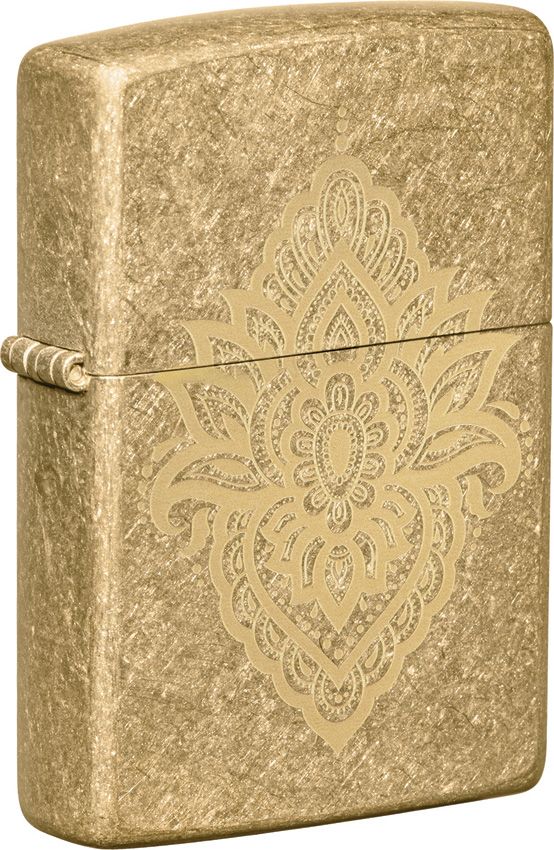 ZO71880 Zippo Henna Tattoo Design Lighter - Tumbled Brass
