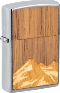 ZO71882 Zippo Woodchuck Lighter Mountain - Brushed Chrome