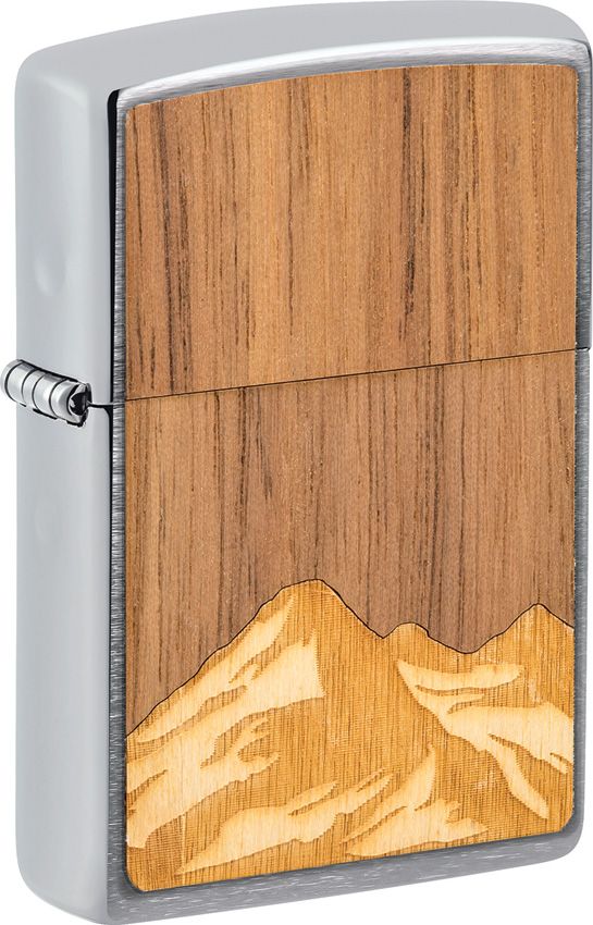 Zippo Woodchuck Lighter Mountain - Brushed Chrome