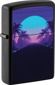 Zippo Sunset Black Light Lighter - Black Matte