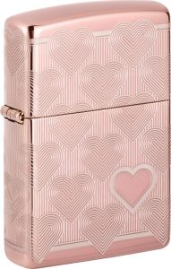 ZO71896 Zippo Heart Design Lighter - Rose Gold Polish