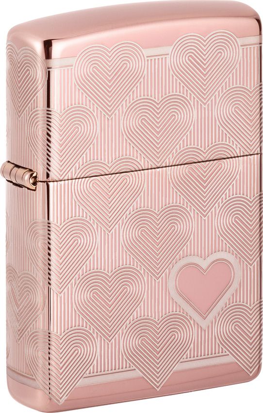 ZO71896 Zippo Heart Design Lighter - Rose Gold Polish