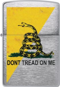 ZO72436 Zippo Don't Tread On Me Lighter Brushed Chrome