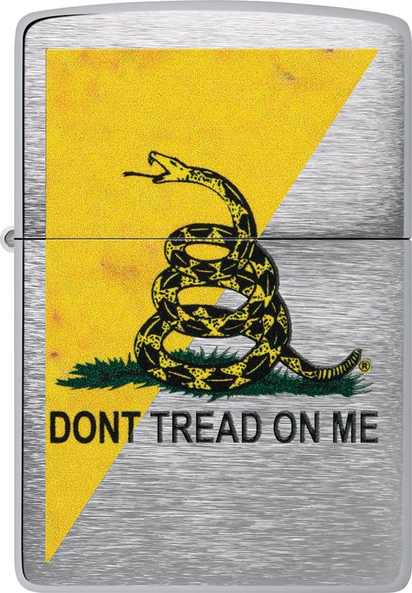 Zippo Don't Tread On Me Lighter Brushed Chrome