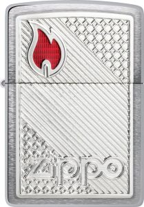 Zippo Tiles Lighter - Brushed Chrome