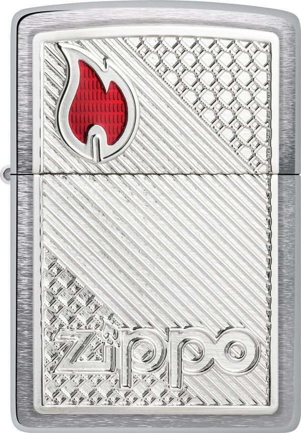 Zippo Tiles Lighter - Brushed Chrome