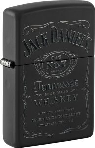 ZO73415 Zippo Jack Daniel's Lighter & Pouch Set - Black Matte