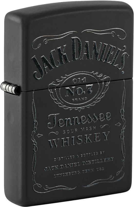 ZO73415 Zippo Jack Daniel's Lighter & Pouch Set - Black Matte