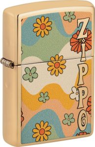 ZO73660 Zippo Flower Power Design Lighter - Gold