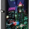 ZO73663 Zippo Cyber City Design Lighter Black Matte