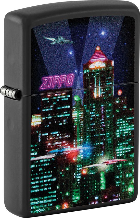 Zippo Cyber City Design Lighter - Black Matte