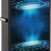 ZO73664 Zippo UFO Flame Design Blacklight Lighter Black Matte