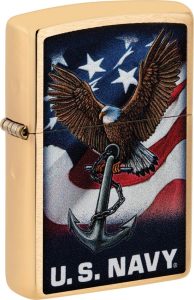 Zippo U.S. Navy Lighter - Brushed Brass