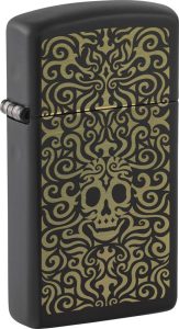 Zippo Skull Filigree Design Lighter Black Matte