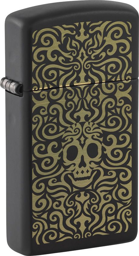 Zippo Skull Filigree Design Lighter Black Matte