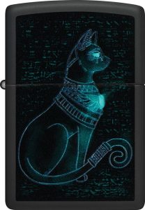 Zippo Spiritual Cat Lighter - Blacklight Design