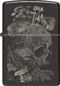 Zippo Skull Mushroom Lighter - Black Ice