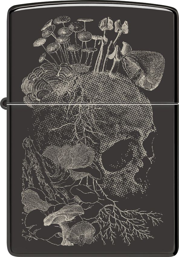 Zippo Skull Mushroom Lighter - Black Ice