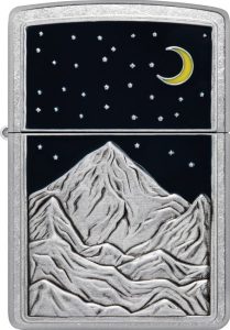 Zippo Mountain Emblem Lighter - Street Chrome