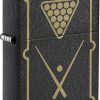 Zippo Billiards Design Black Crackle Lighter