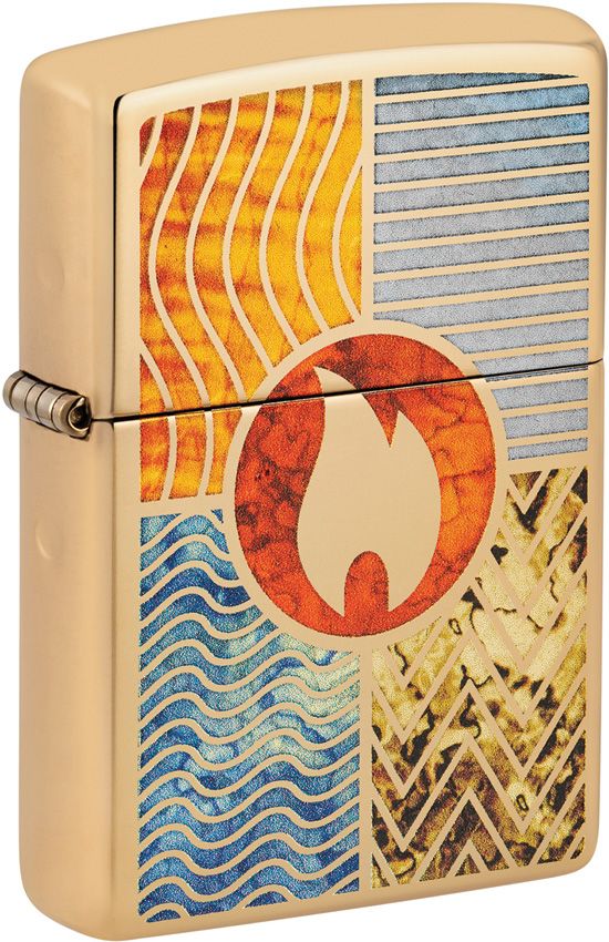 Zippo Elements Of Earth Lighter - High Polish Brass