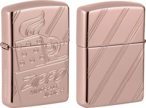 Zippo Script Collectable Rose Gold Armor Lighter