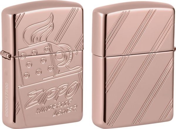 Zippo Script Collectable Rose Gold Armor Lighter