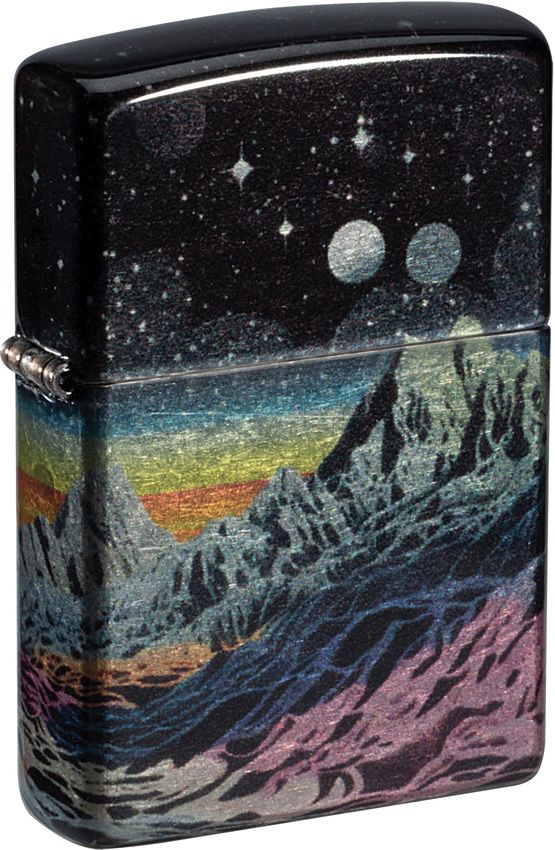 Zippo Space In Color Lighter - Tumbled Chrome