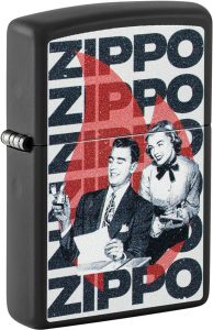 ZO76230 Zippo Vintage Design Lighter - Black Matte