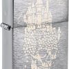 Zippo Skull Castle Brushed Chrome Lighter