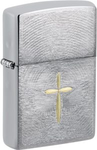 Zippo Angel Aura Cross Lighter - Brushed Chrome