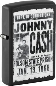 ZO76308 Zippo Johnny Cash Lighter - Black Matte
