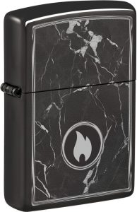 Zippo Marble Flame Lighter - Black Ice High Polish