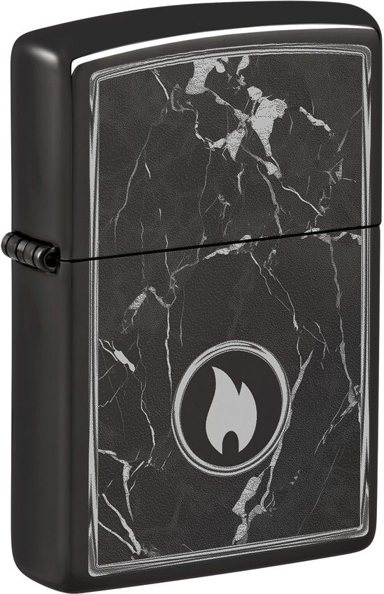 Zippo Marble Flame Lighter - Black Ice High Polish