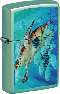 ZO76440 Zippo Guy Harvey Turtle Lighter - High Polish Green