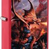 Zippo Anne Stokes Dragon Lighter Red Matte