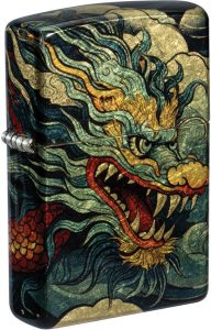 ZO77214 Zippo Dragon Fusion Lighter - Tumbled Brass