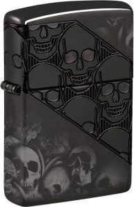 Zippo Skull Collage Lighter - Armor High Polish Black